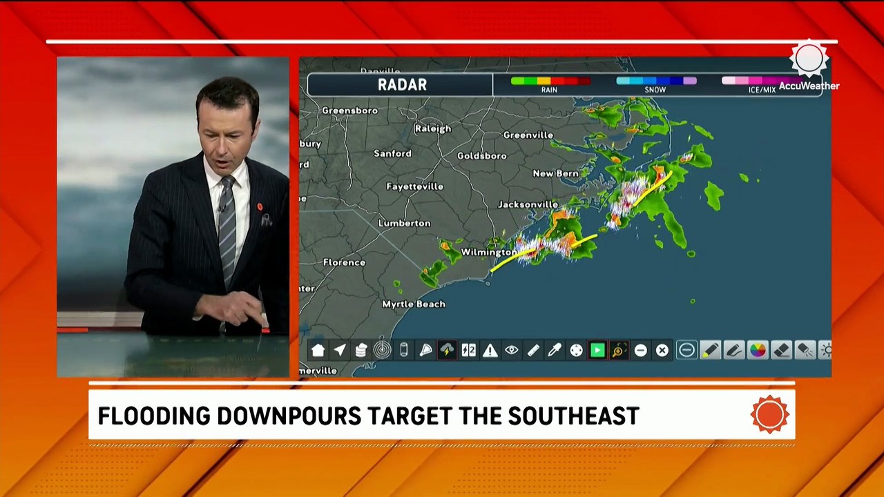 Strong storms soak the Southeast