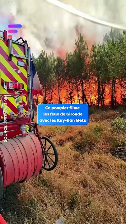 Ce pompier filme les feux de Gironde avec les Ray-Ban Meta 👇 #shorts