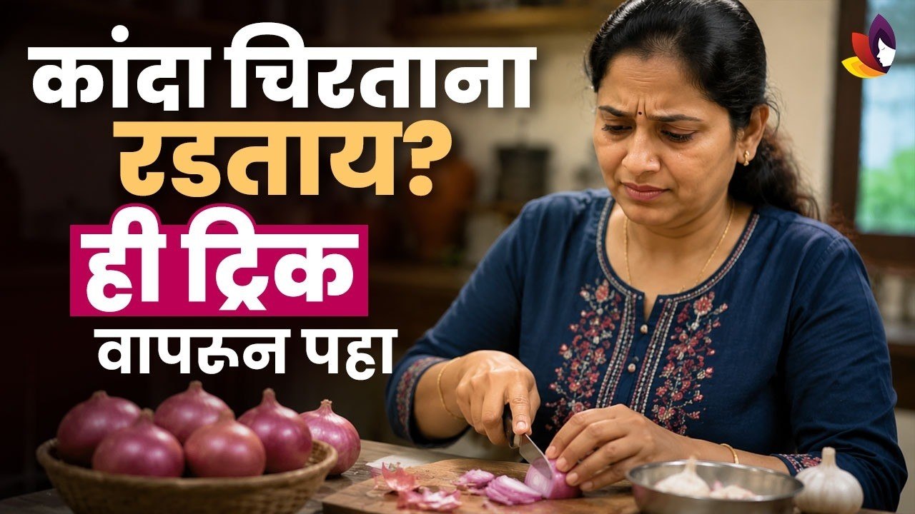 कांद्याचा त्रास आणि हाताचा वास होईल छुमंतर! या १०  ट्रिक्स वापरा | OnionTips | KitchenTips