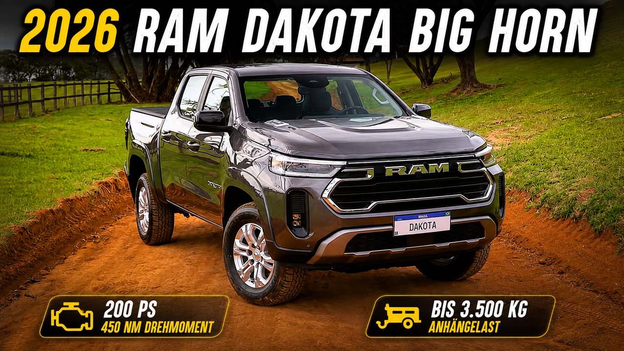 2026 Ram Dakota Big Horn: Neuer Pickup mit 450 Nm und Allrad