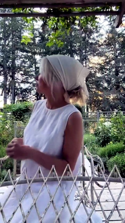 Pamela Anderson shares a look at her peaceful backyard