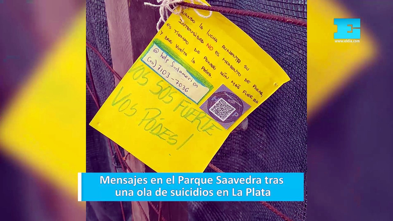 Mensajes en el Parque Saavedra tras una ola de suicidios en La Plata