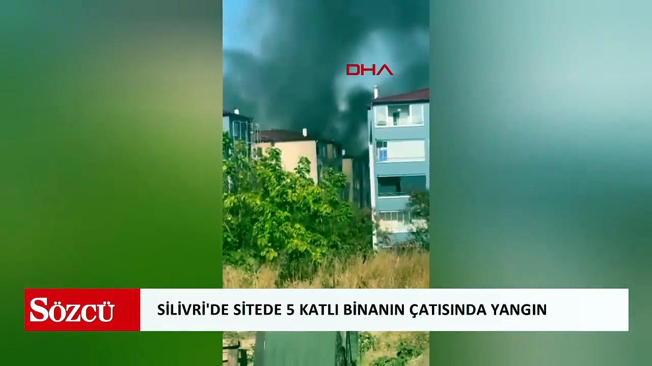 Silivri'de sitede 5 katlı binanın çatısında yangın
