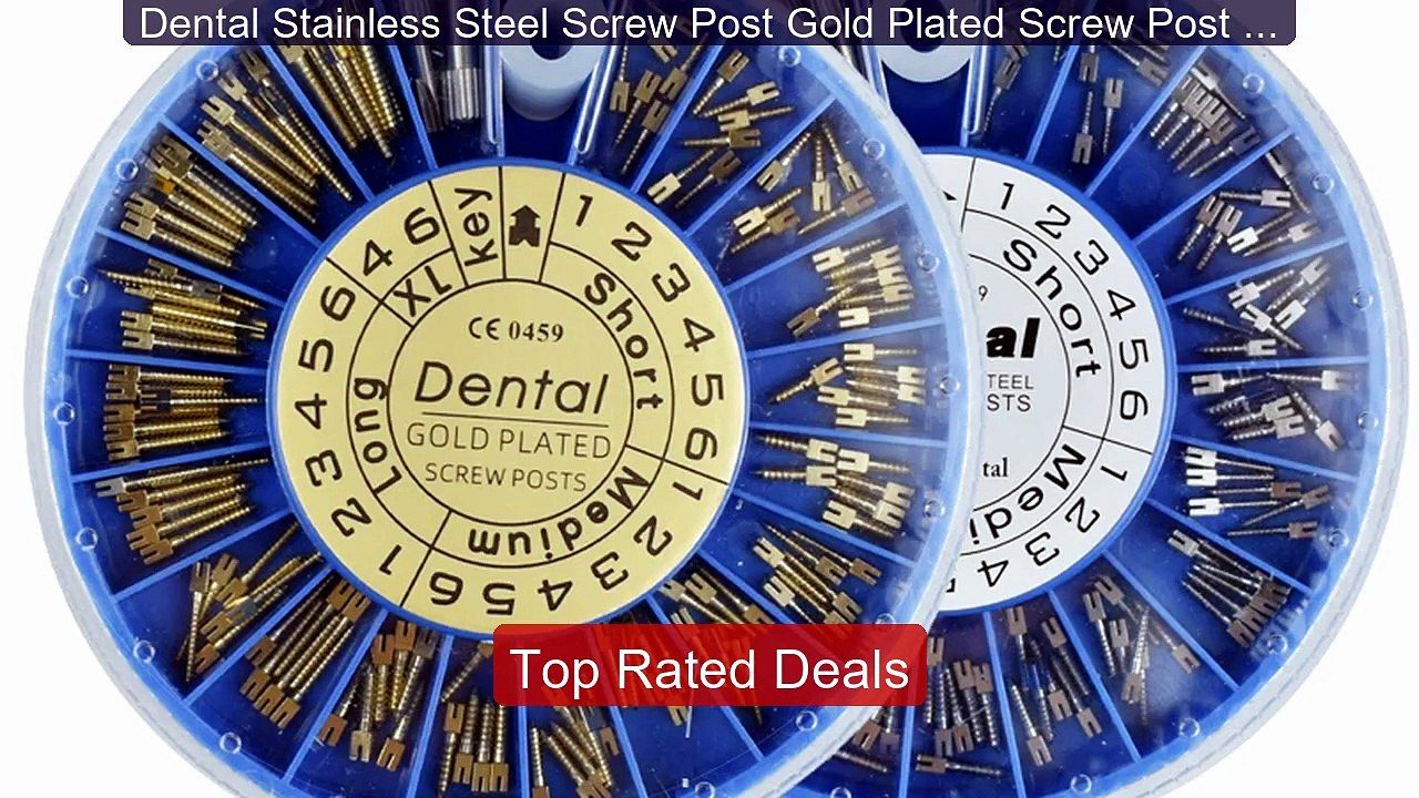 Dental Stainless Steel Screw Post Gold Plated S...