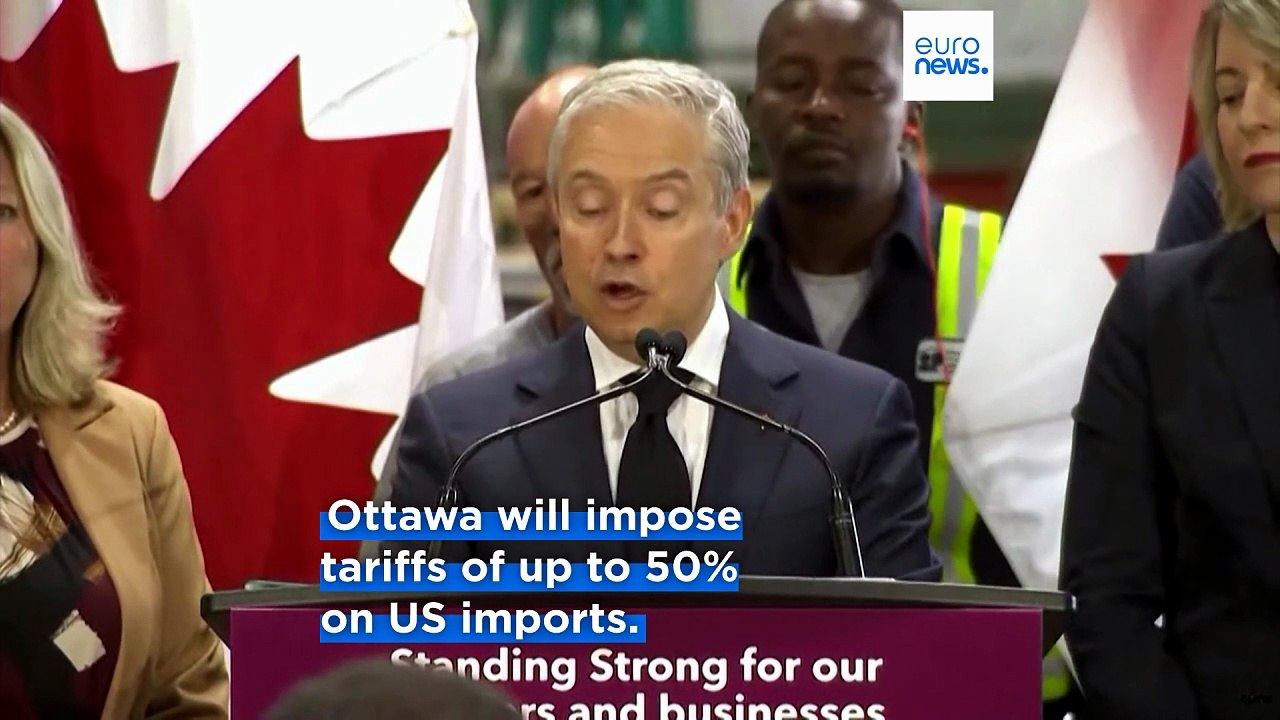 Canada hits back with tariffs of up to 50% on US goods as trade war escalates