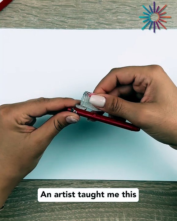 Crayon art with iron for a melted texture