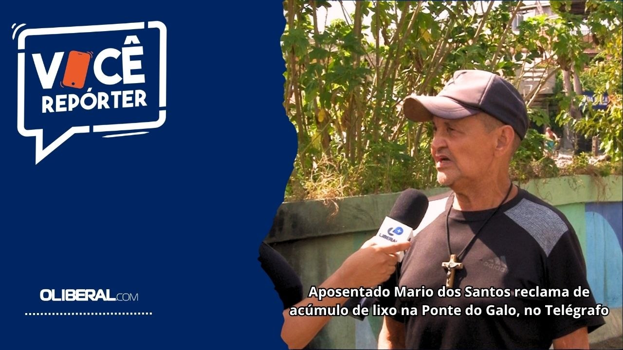 Aposentado Mario dos Santos reclama de acúmulo de lixo na Ponte do Galo, no Telégrafo