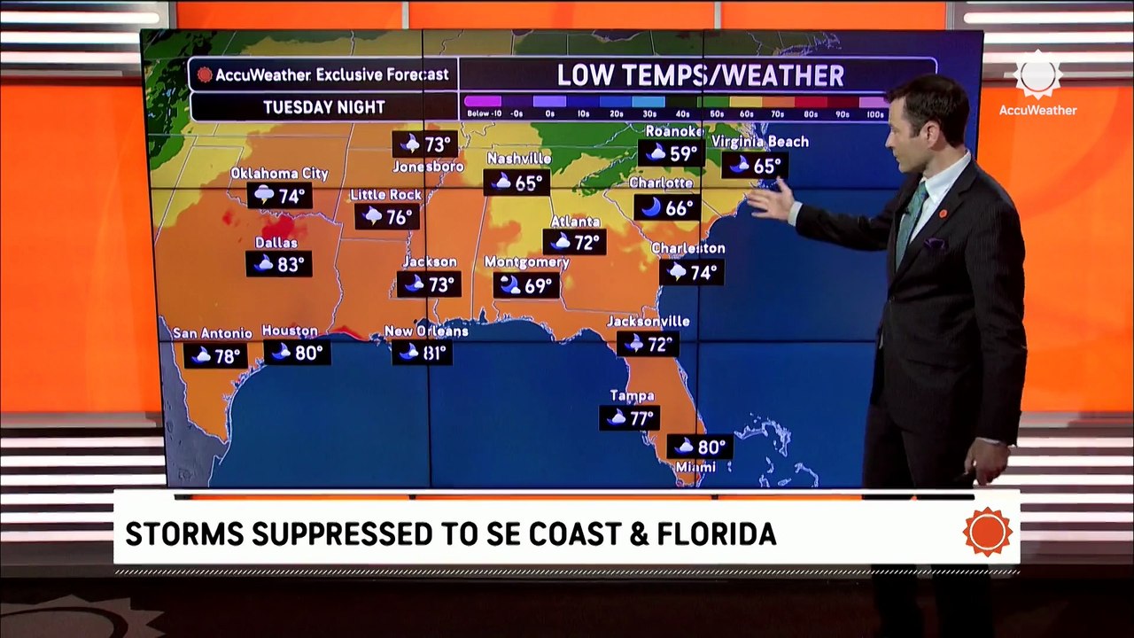 Storms spread back across the Southeast for the rest of the week