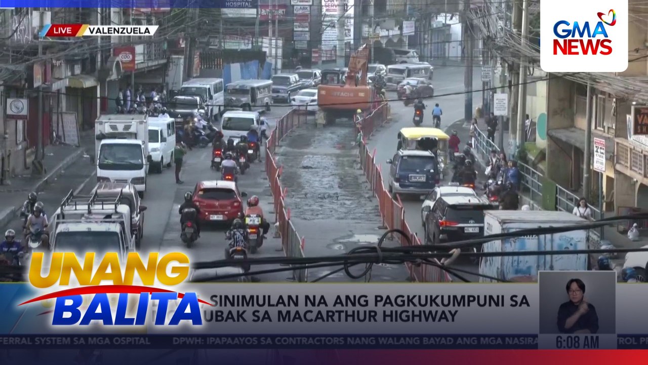 DPWH, sinimulan na ang pagkukumpuni sa mga lubak sa MacArthur Highway | Unang Balita