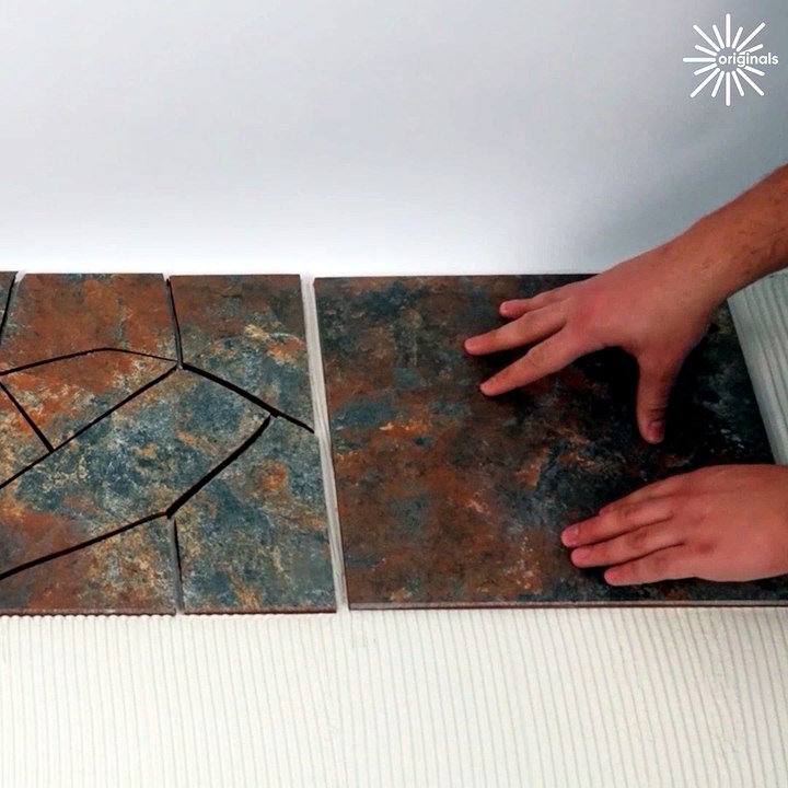 Creative broken tile flooring idea for your living room!