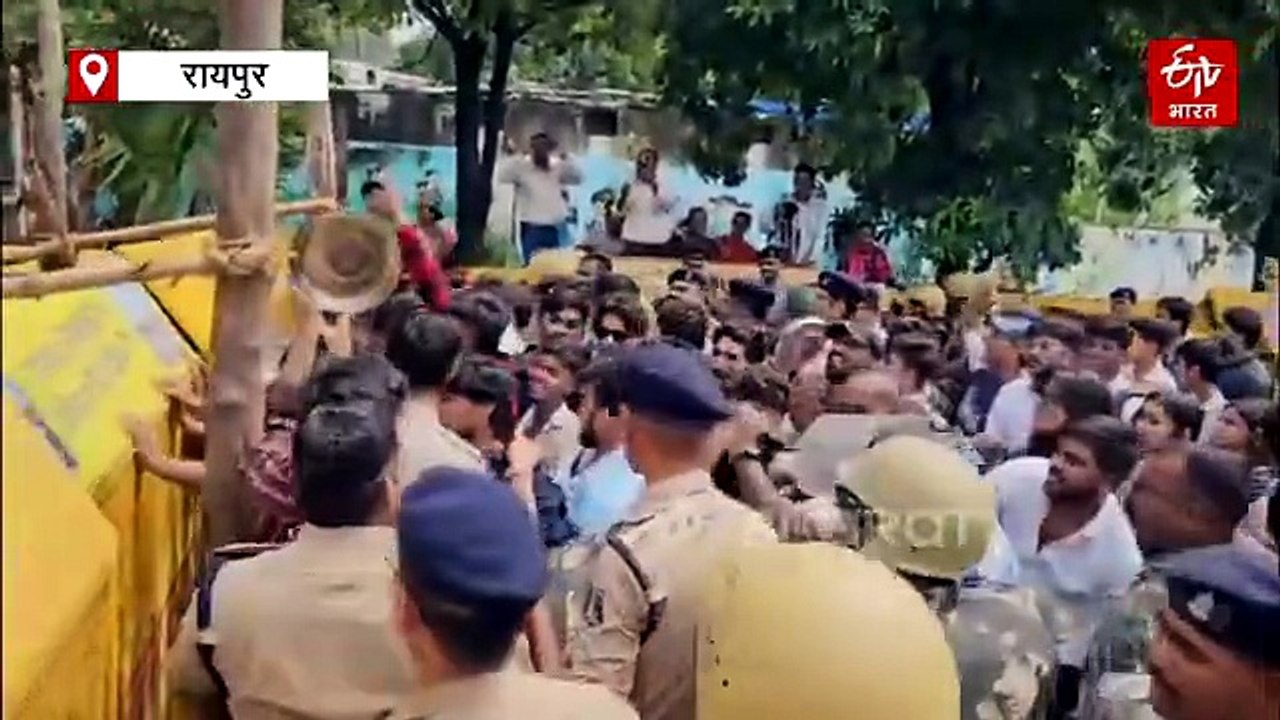 नीट यूजी मेरिट सूची पर एनएसयूआई का हल्ला बोल, खाली थाली लेकर स्वास्थ्य मंत्री के बंगले की ओर कूच, पुलिस ने रोका, जमकर हुई नारेबाजी
