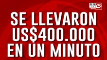 Impactante robo a un banco: se llevaron 400 mil dólares en un minuto