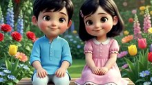 Children_sitting_on_garden_bench