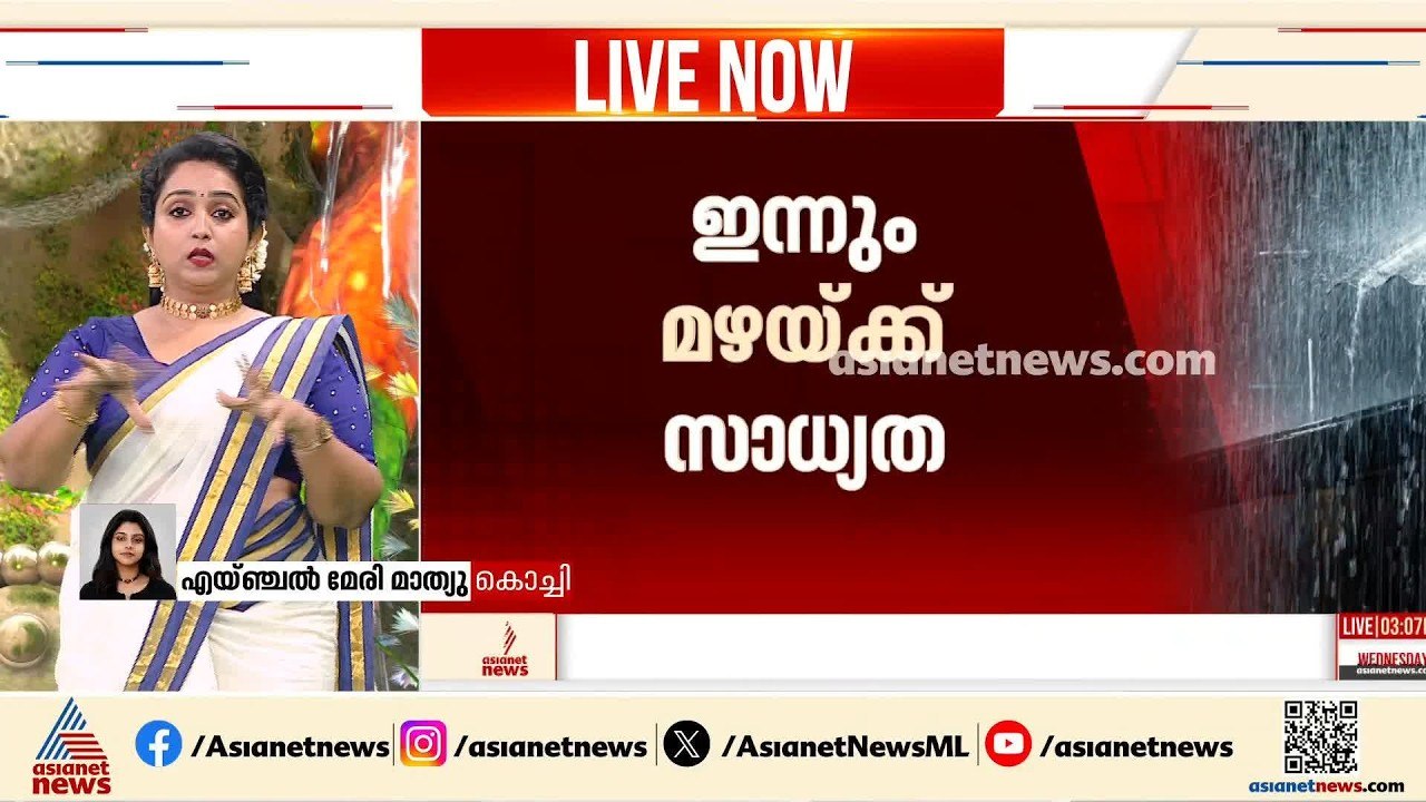 സംസ്ഥാനത്ത് ഇന്നും ശക്തമായ മഴയ്ക്ക് സാധ്യത; 6 ജ...