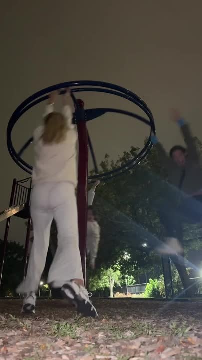 Viral Spinning Challenge Sends Woman Flying Into Woodchips