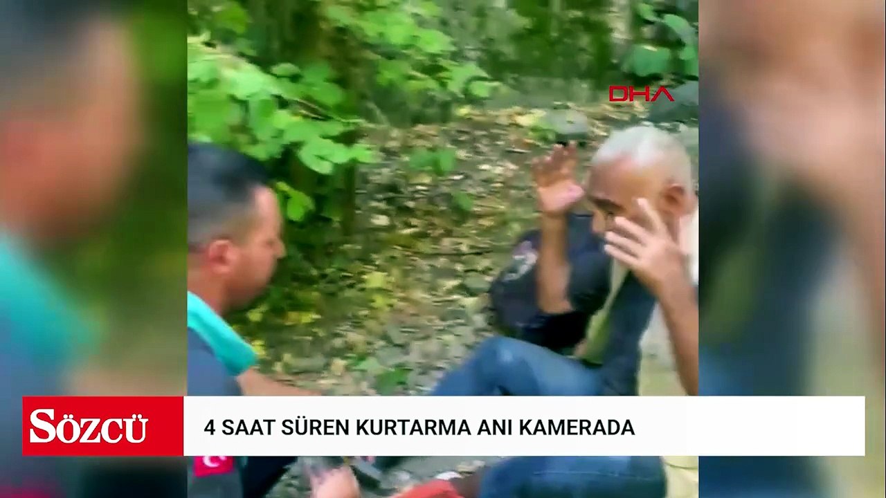 Ormanda yürüyüş yaparken kayalıklardan düşüp ayağı kırıldı; 4 saat süren kurtarma anı kamerada