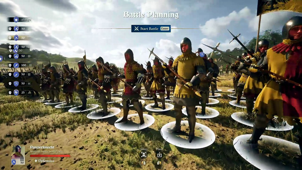 Eine komplette schlacht aus chronicles: medieval macht euch zum ritterlichen general
