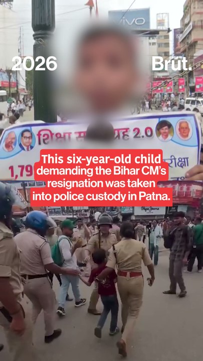 Was a six-year-old protester arrested during Bihar student protest