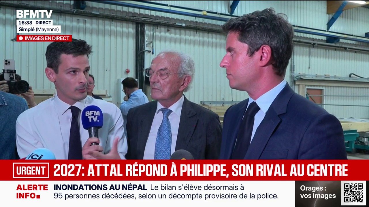 "Évidemment qu'il faudra un rassemblement": Gabriel Attal, candidat à l'élection présidentielle, estime que "face aux extrêmes, il n'y a plus de favori"