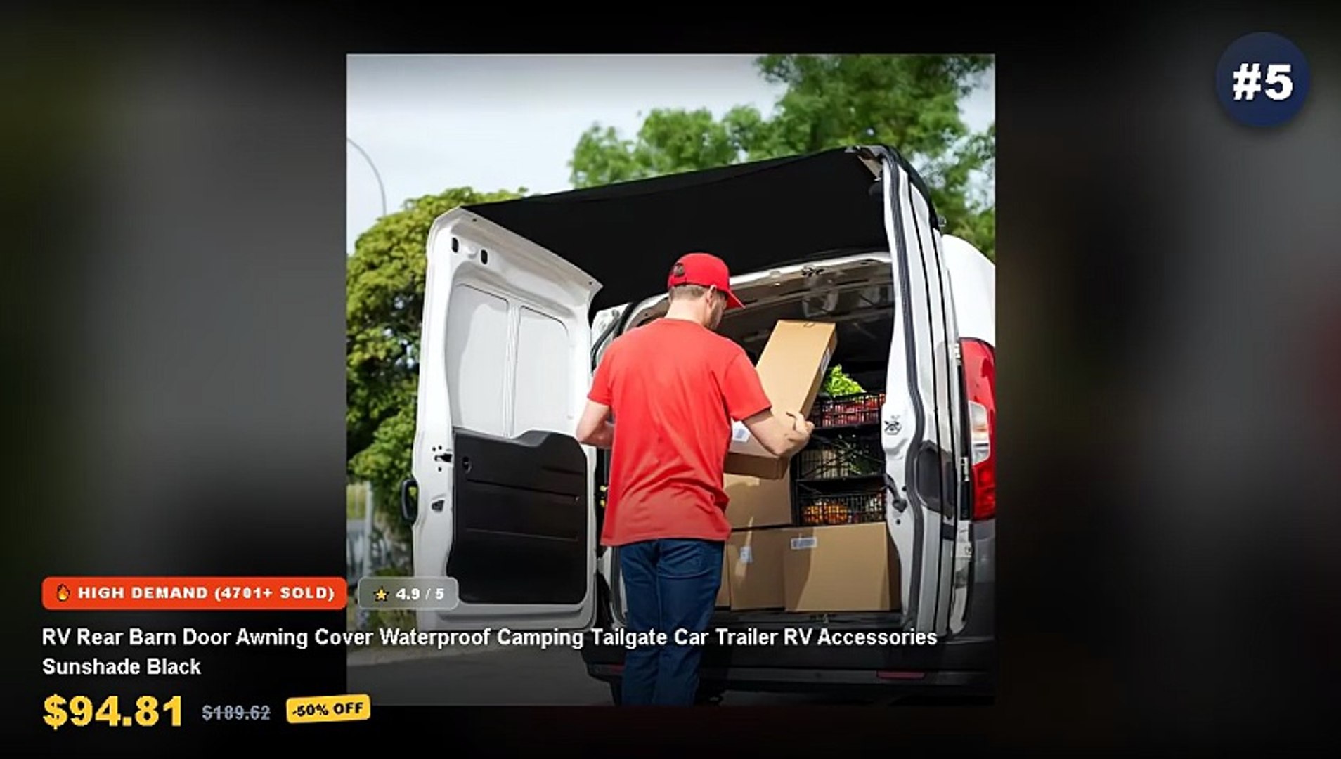 ⁣Why Everyone Is Buying Top 5 RV Awnings For Camping Shade - Camper Van Rear Door Curtain Shade Cover