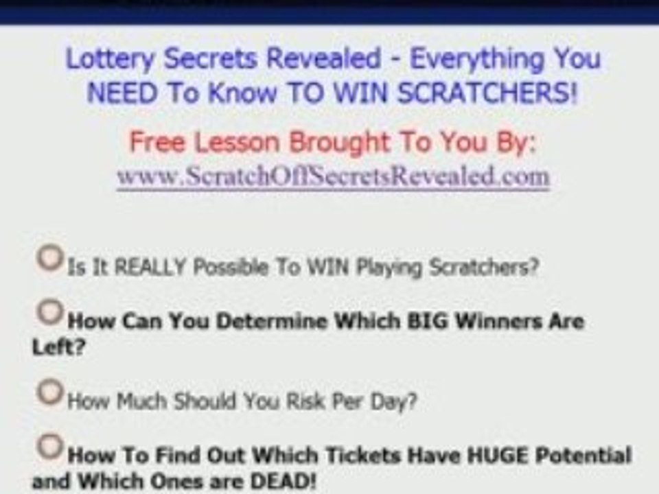 Lottery Secrets Revealed How To Win Scratchers TODAY! video Dailymotion
