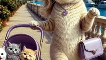 Kitten with mom cat video so nice