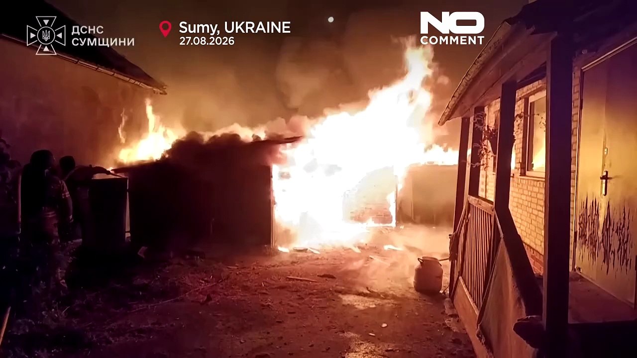 Russland greift nachts mit Drohnen an: Brände in ukrainischen Städten