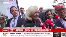 Débat au Medef: "Il existe parfois des caricatures de notre projet économique", affirme Marine Le Pen, candidate du Rassemblement national à l'élection présidentielle