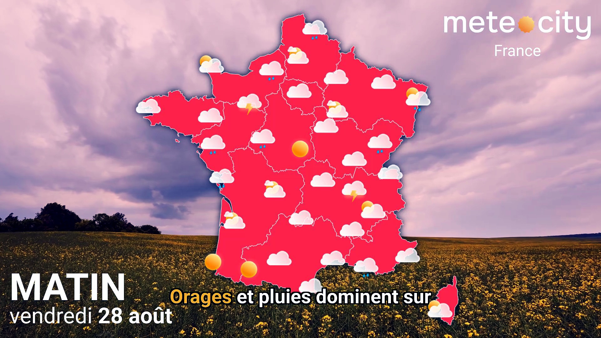 Bulletin météo France du vendredi 28 août 2026