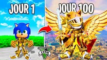 J'ai survécu 100 jours en tant qu’Excalibur Sonic dans GTA 5 ! (mod du film Sonic)