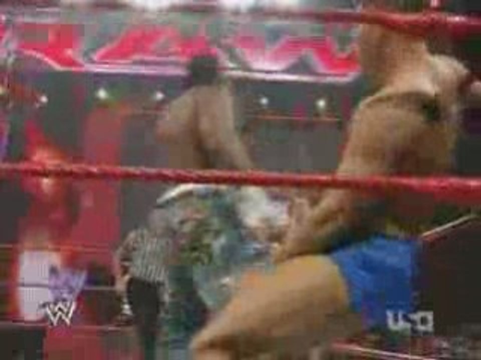 WWE Raw 7/21/08 Six Man Tag Team Match (1/2)