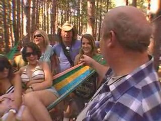 Kyle Gass in the woods at Rothbury
