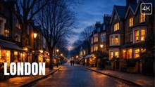 4K HDR London Hampstead Village Walking Tour | Winter's Twilight
