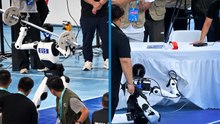 Altın madalya hayali kısa sürdü! ağırlığı kaldıramayan robot jürinin masasına devrildi