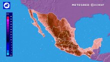 Sábado con tormentas dispersas y fuertes en México, superando los 40 °C