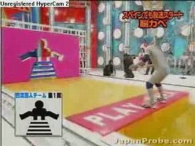 Funny Japanese Game Show - Human Tetris (Hole In The Wall) on Make a GIF