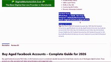 Top 211 Websites to Buy Old Facebook Account in the USA