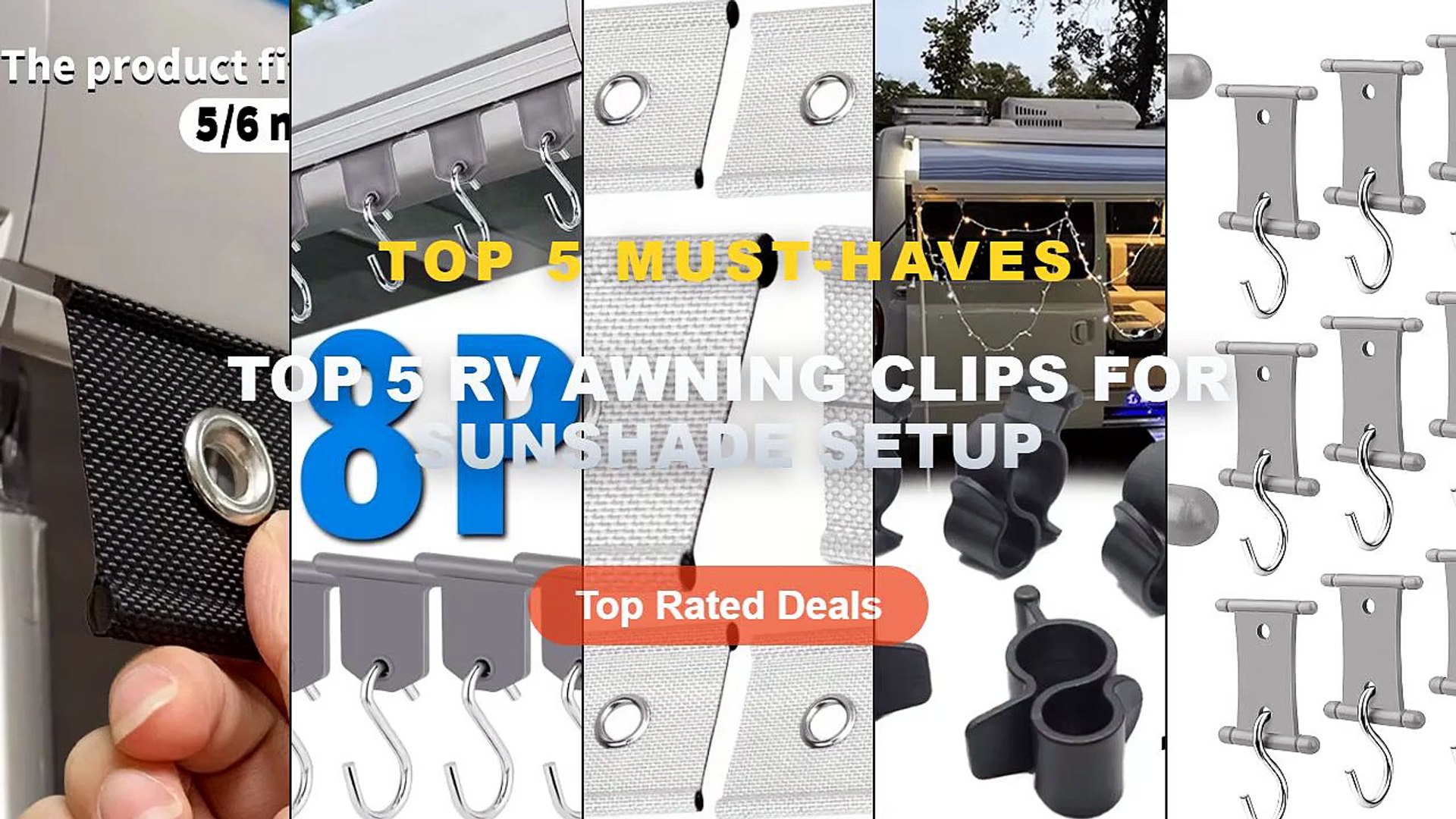⁣Why Everyone Is Buying Top 5 RV Awning Clips For Sunshade Setup - 5/10pcs S Shaped Camping Awning Ho