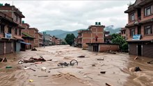 Devastating Flood Hits Nepal! 😱🌊  Powerful Currents Sweep Everything Away