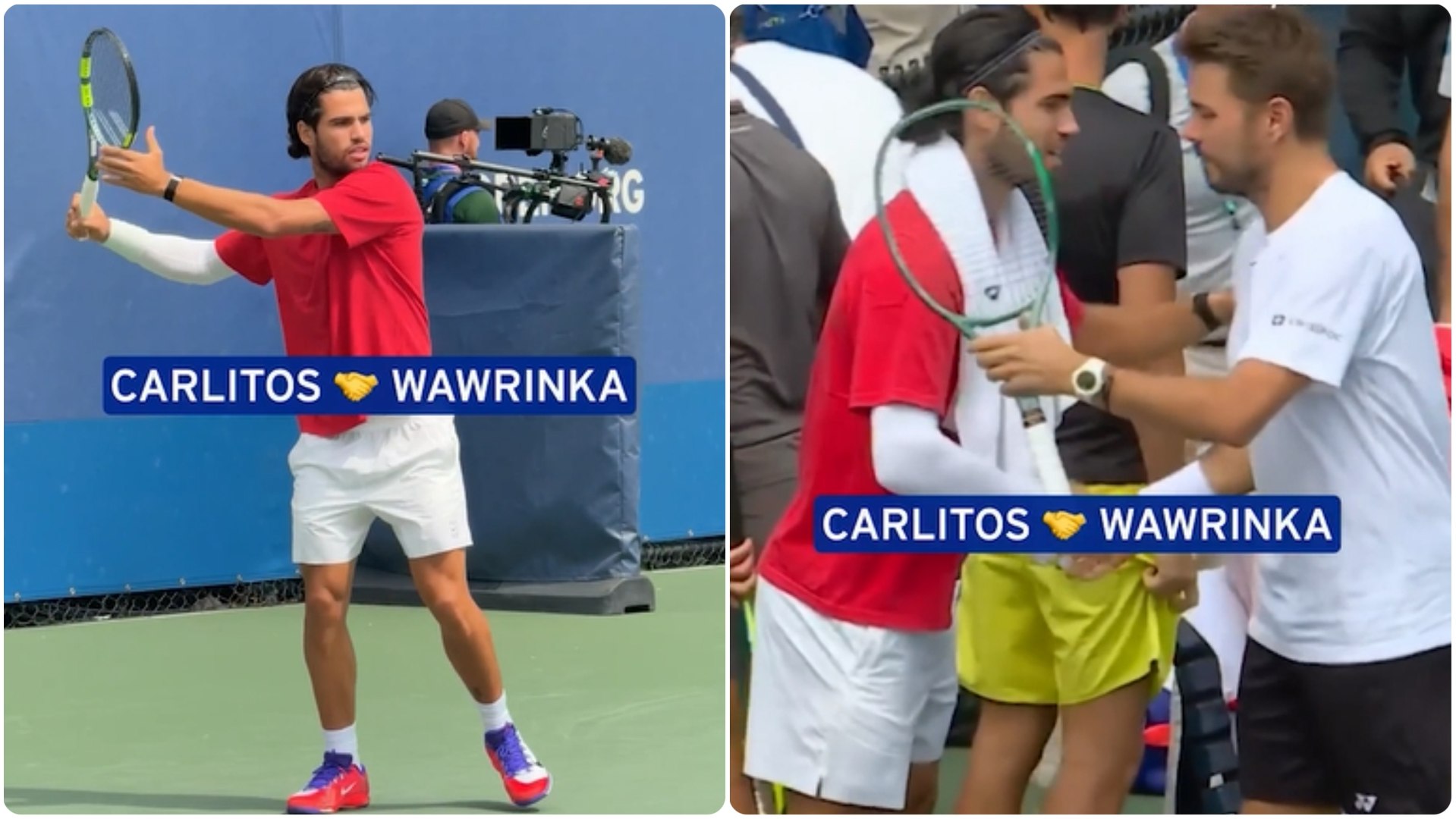 ¡No te dejes cortar el pelo por tu hermano! El pedido especial de una fan a Alcaraz en su entrenamiento con Wawrinka
