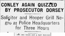 Saturday, 12th July 1913, Conley Again Quizzed By Prosecutor Dorsey