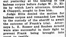 Sunday, 13th July 1913 Lee Must Remain Behind the Bars