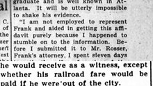 Sunday, 13th July 1913 Affidavits to Back Mincey Story Found