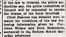 Monday, 14th July 1913 Vice Pickets Posted at Hotels