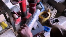 Hard working people who make the truck silencers themselves and fit the truck