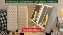 Trifold Makeup Mirror LED Lights Dorm Dressing Mirror Beauty Light... -- Best Deal 2026 | Shop Now!