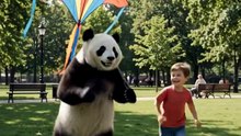 The Panda Saved His Kite… 🐼❤️