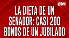 La dieta de un senador: casi 200 bonos de un jubilado