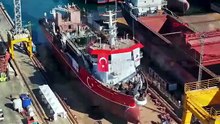 Türkiye'nin ilk yerli emici tarama gemisi UAB MAVİ VATAN suya indirildi