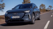 Audi Q4 Sportback e-tron quattro performance in Plasma Blue Driving Video